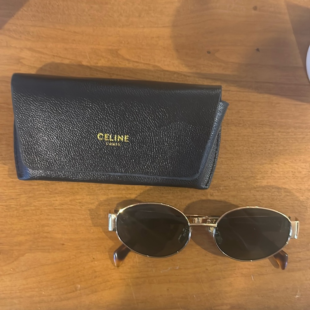 Celine oval gold frame sunglasses